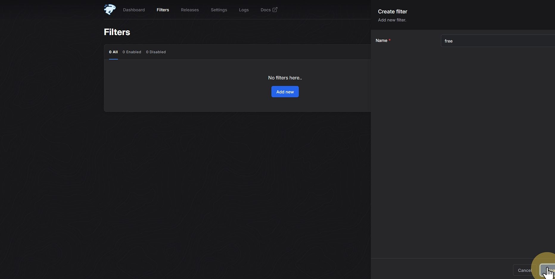 Click "create"