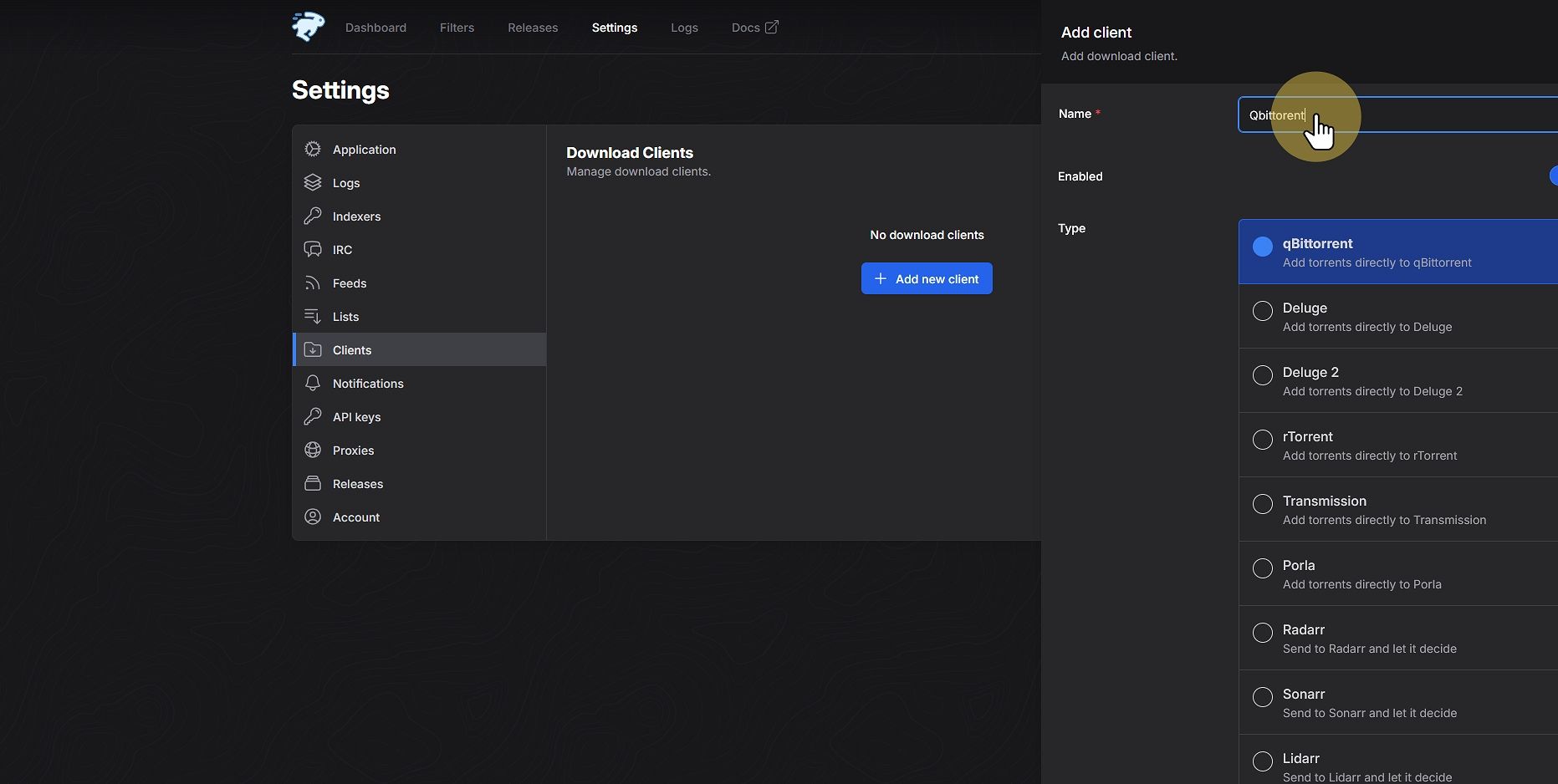 Click "Qbittorent"