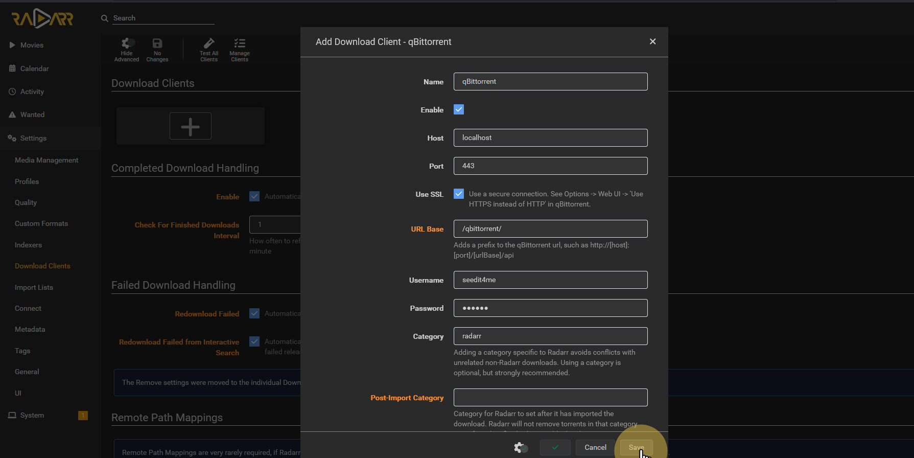 Fill out as per IMG test and Save